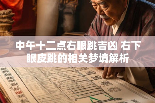 中午十二点右眼跳吉凶 右下眼皮跳的相关梦境解析