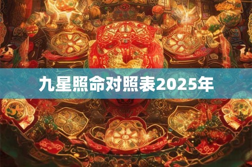 九星照命对照表2025年