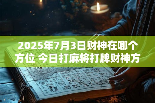 2025年7月3日财神在哪个方位 今日打麻将打牌财神方位! 2025年7月3日财神在哪个方位 今日打麻将打牌财神方位!