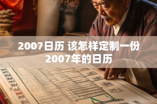 2007日历 该怎样定制一份2007年的日历
