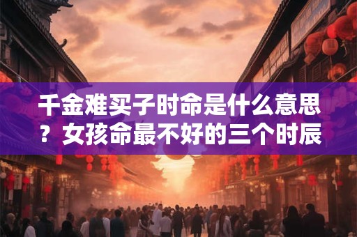千金难买子时命是什么意思？女孩命最不好的三个时辰