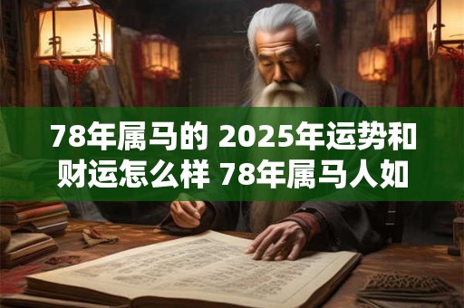 78年属马的 2025年运势和财运怎么样 78年属马人如何旺财运