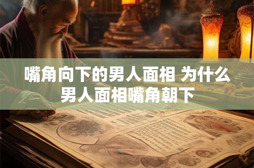 嘴角向下的男人面相 为什么男人面相嘴角朝下
