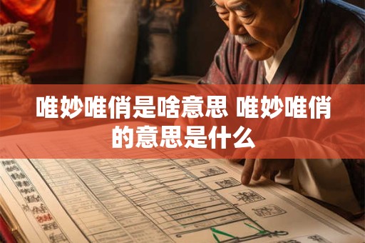 唯妙唯俏是啥意思 唯妙唯俏的意思是什么