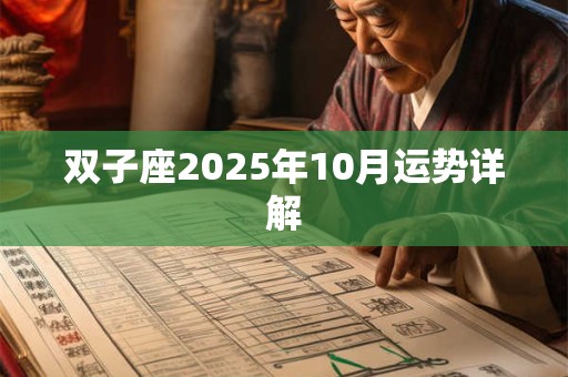双子座2026年10月运势详解