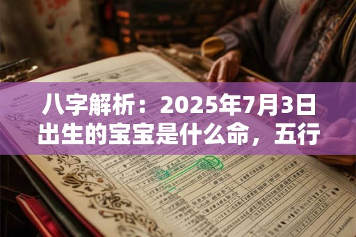 八字解析：2025年7月3日出生的宝宝是什么命，五行缺什么