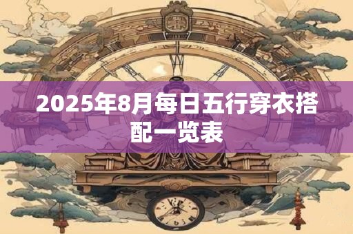 2025年8月每日五行穿衣搭配一览表
