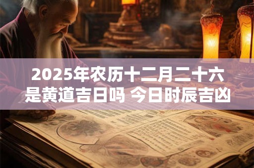 2025年农历十二月二十六是黄道吉日吗 今日时辰吉凶
