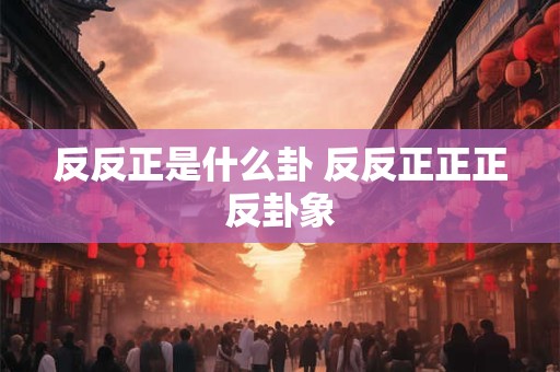 反反正是什么卦 反反正正正反卦象