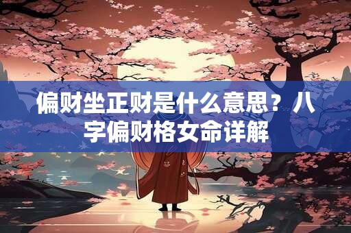 偏财坐正财是什么意思？八字偏财格女命详解