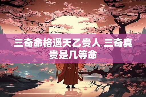 三奇命格遇天乙贵人 三奇真贵是几等命 三奇命格遇天乙贵人 三奇真贵是几等命