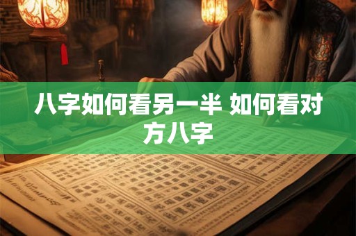 八字如何看另一半 如何看对方八字