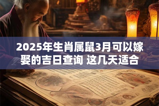 2025年生肖属鼠3月可以嫁娶的吉日查询 这几天适合结婚