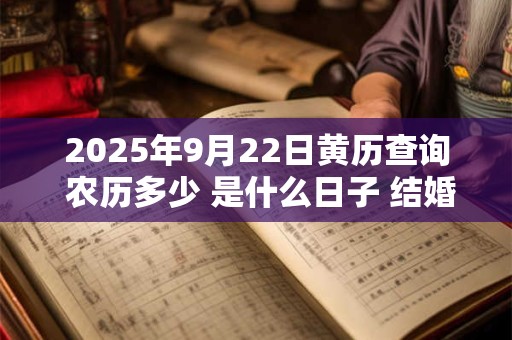 2025年9月22日黄历查询 农历多少 是什么日子 结婚吉时 2025年9月22日黄历查询 农历多少 是什么日子 结婚吉时