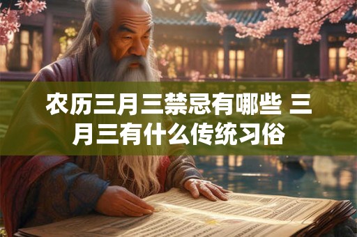 农历三月三禁忌有哪些 三月三有什么传统习俗