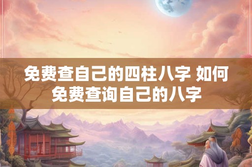 免费查自己的四柱八字 如何免费查询自己的八字