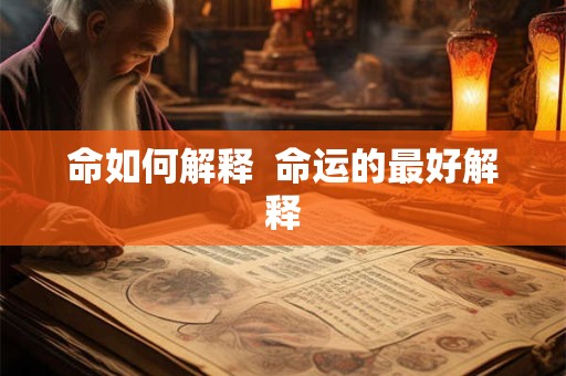 命如何解释  命运的最好解释