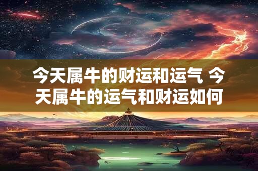 今天属牛的财运和运气 今天属牛的运气和财运如何