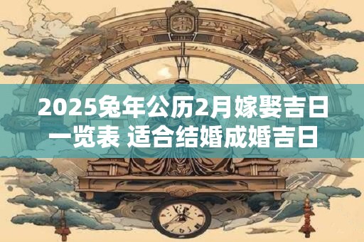 2025兔年公历2月嫁娶吉日一览表 适合结婚成婚吉日