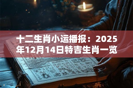 十二生肖小运播报：2025年12月14日特吉生肖一览表