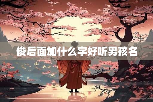 俊后面加什么字好听男孩名