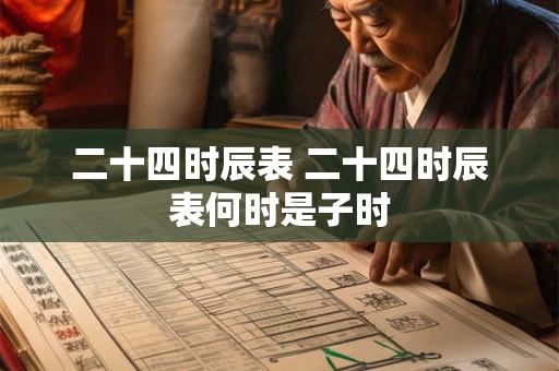二十四时辰表 二十四时辰表何时是子时