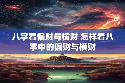 八字看偏财与横财 怎样看八字中的偏财与横财 八字看偏财与横财 怎样看八字中的偏财与横财