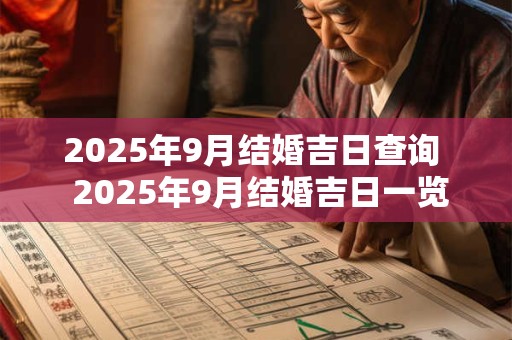 2025年9月结婚吉日查询  2025年9月结婚吉日一览表