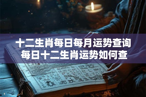 十二生肖每日每月运势查询 每日十二生肖运势如何查询