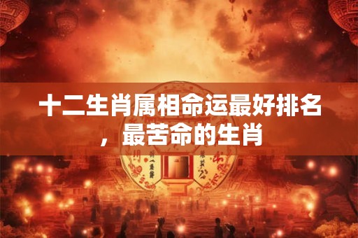 十二生肖属相命运最好排名，最苦命的生肖