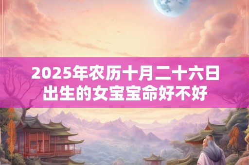 2025年农历十月二十六日出生的女宝宝命好不好 2025年农历十月二十六日出生的女宝宝命好不好