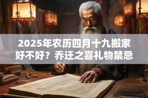 2025年农历四月十九搬家好不好？乔迁之喜礼物禁忌