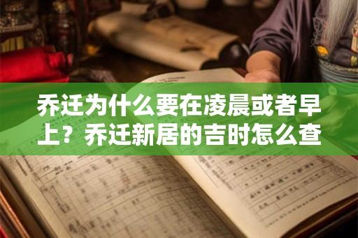 乔迁为什么要在凌晨或者早上？乔迁新居的吉时怎么查找