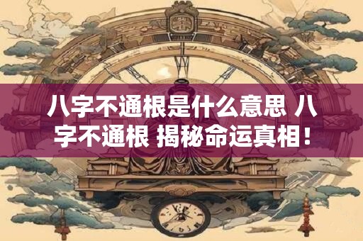八字不通根是什么意思 八字不通根 揭秘命运真相！