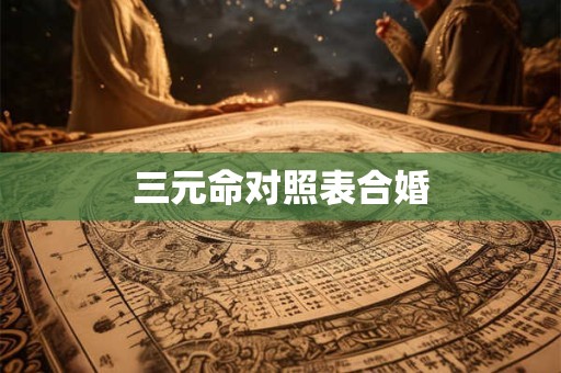 三元命对照表合婚