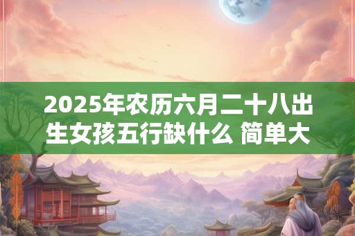2025年农历六月二十八出生女孩五行缺什么 简单大方洋气的名字 2025年农历六月二十八出生女孩五行缺什么 简单大方洋气的名字