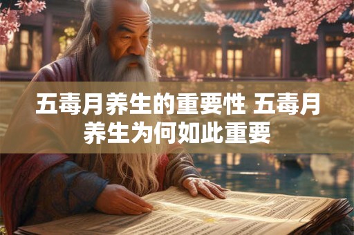 五毒月养生的重要性 五毒月养生为何如此重要
