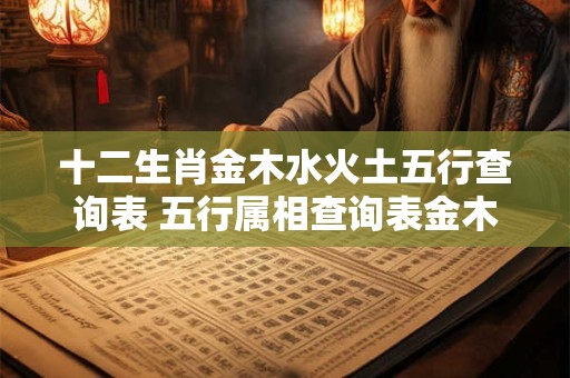 十二生肖金木水火土五行查询表 五行属相查询表金木水火土哪些属相