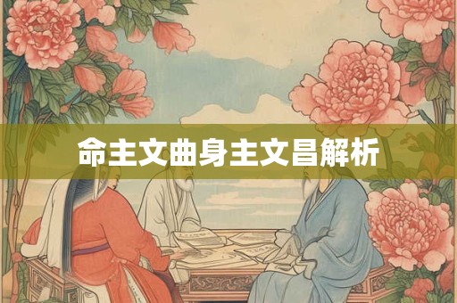 命主文曲身主文昌解析