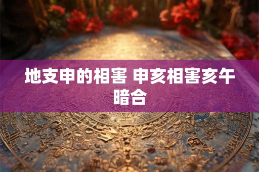 地支申的相害 申亥相害亥午暗合