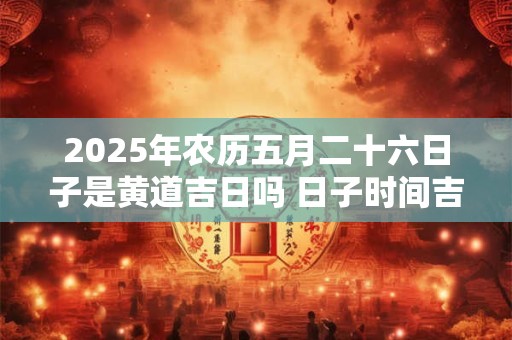 2026年农历五月二十六日子是黄道吉日吗 日子时间吉凶