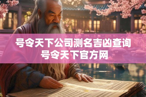 号令天下公司测名吉凶查询 号令天下官方网