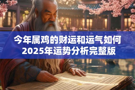 今年属鸡的财运和运气如何 2025年运势分析完整版