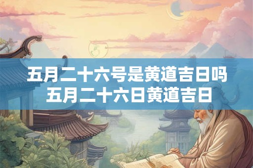 五月二十六号是黄道吉日吗 五月二十六日黄道吉日
