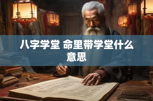 八字学堂 命里带学堂什么意思