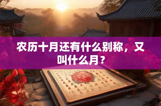农历十月还有什么别称，又叫什么月？