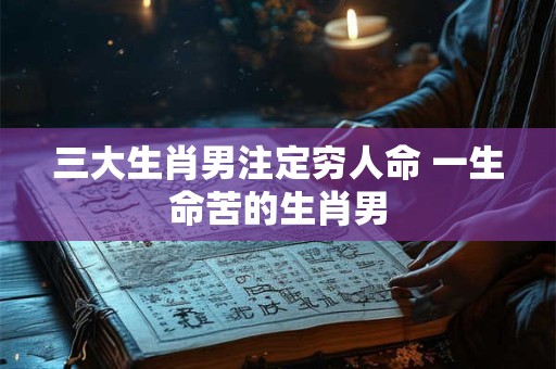 三大生肖男注定穷人命 一生命苦的生肖男