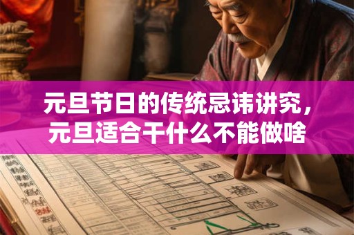 元旦节日的传统忌讳讲究，元旦适合干什么不能做啥