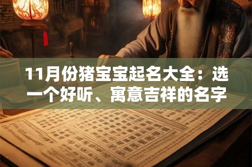 11月份猪宝宝起名大全：选一个好听、寓意吉祥的名字！