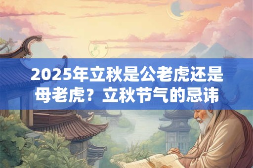 2025年立秋是公老虎还是母老虎？立秋节气的忌讳